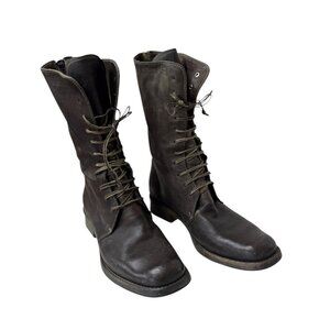 Shoto Handmade Italian Lace Up Combat Boots
